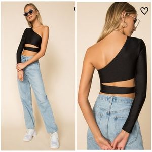 Superdown Jenny Crop Top in Black Size S